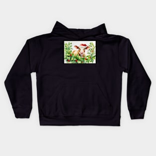 Christmas Cow Watercolour Kids Hoodie